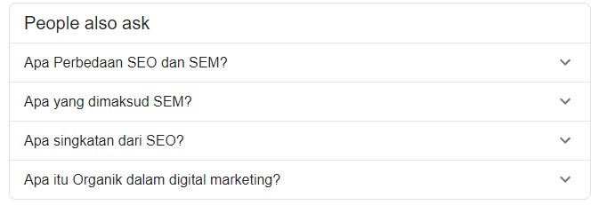 fitur people also ask di organic result