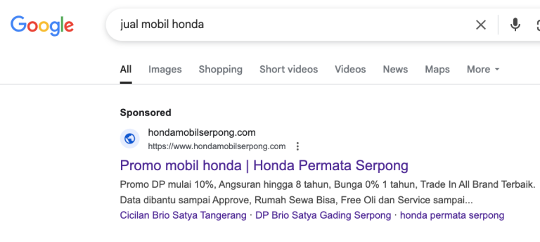 gambar iklan pencarian
